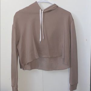 tan cropped hoodie